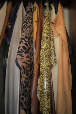 Animal print leather