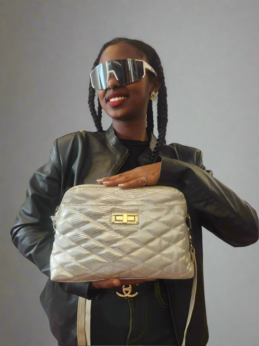 Chrome Frame Ladies Handbag – Elegant, Stylish & Durable with Interior Pockets