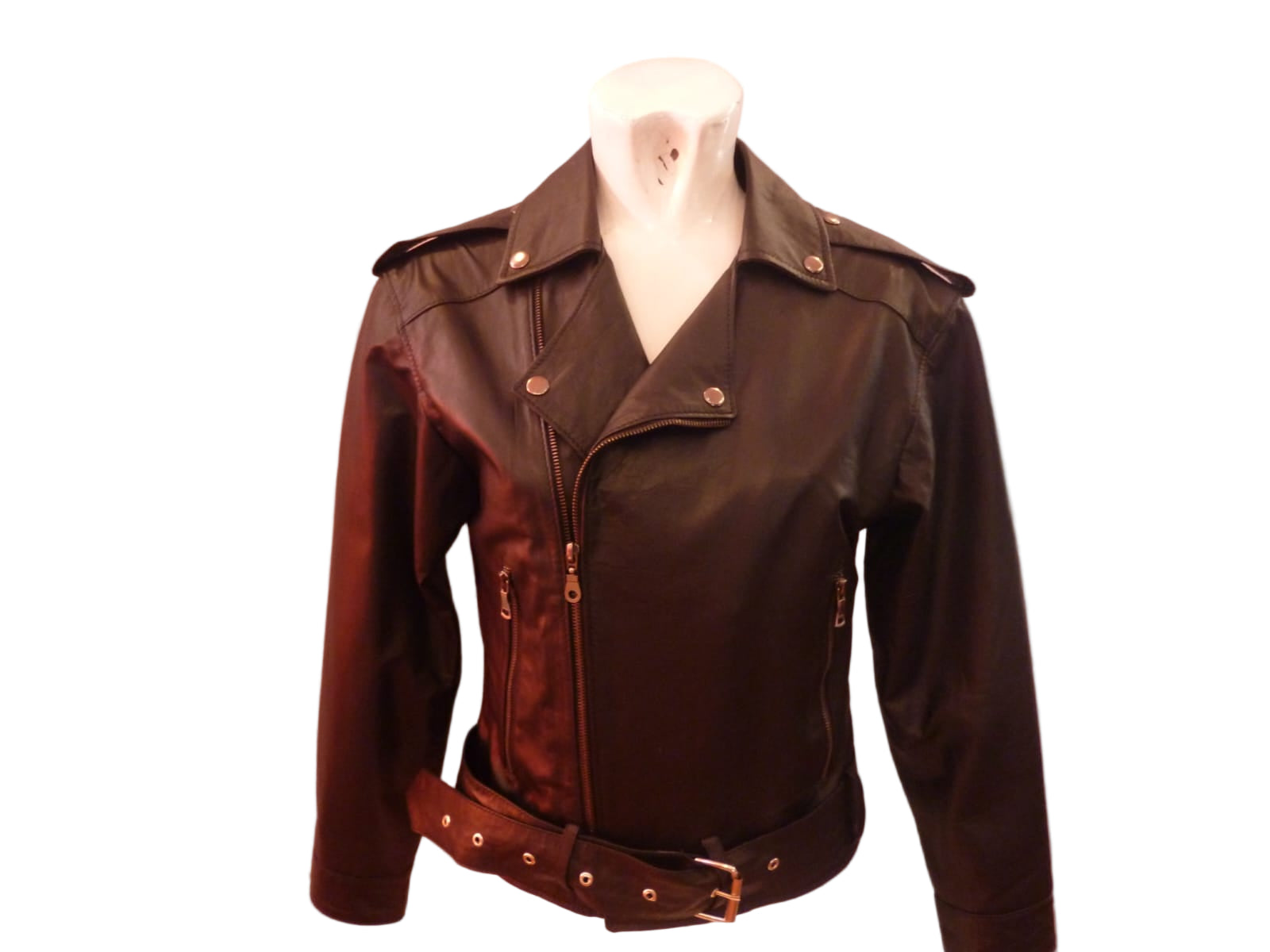 womens Belted lether jacket