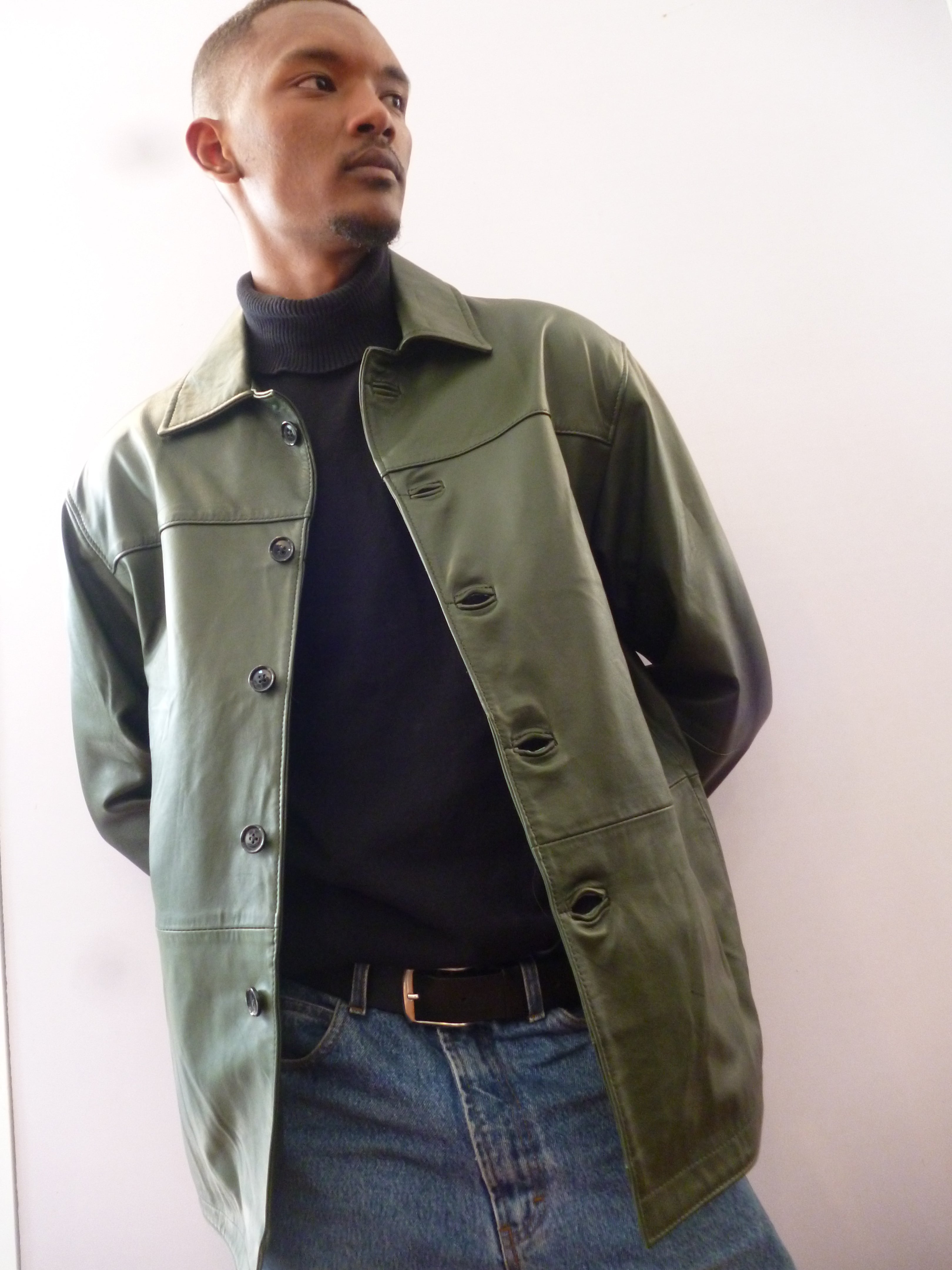 Men’s Emerald Green Leather Jacket – Stylish, Premium Quality with Classic Tailoring