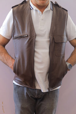 Brown Explorer Leather Vest