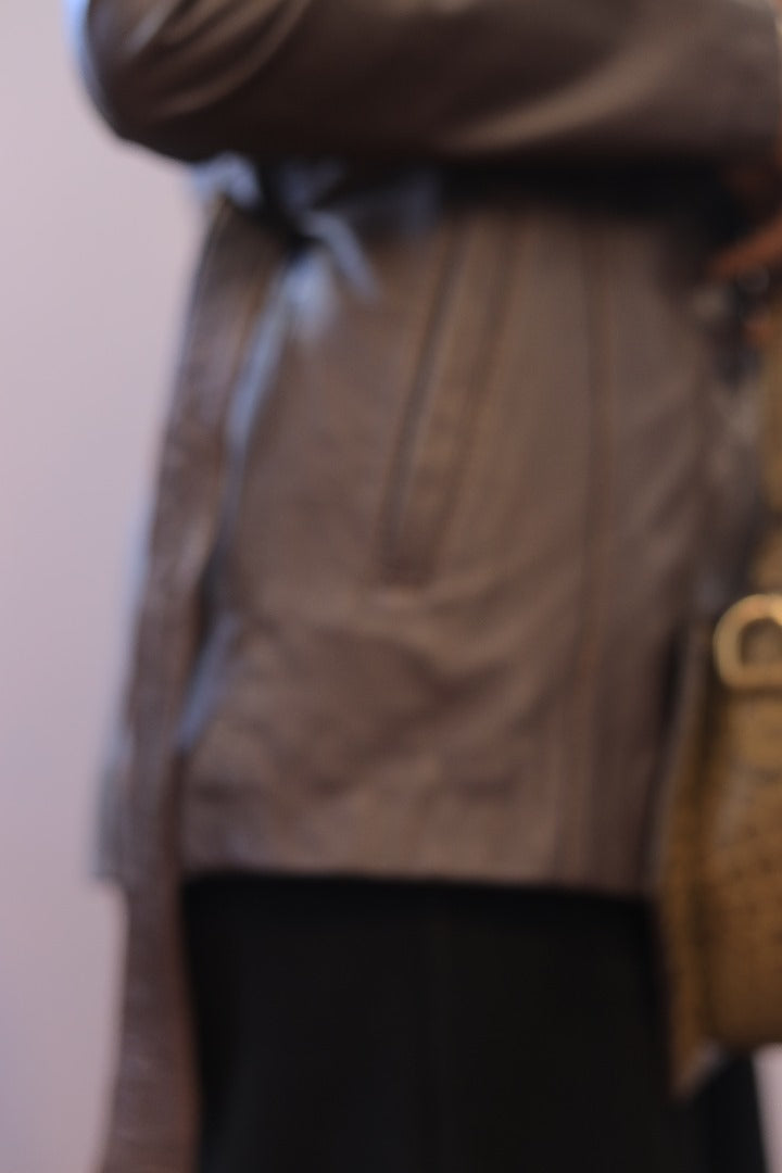 Elegant Brown Leather Blazer