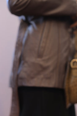 Elegant Brown Leather Blazer