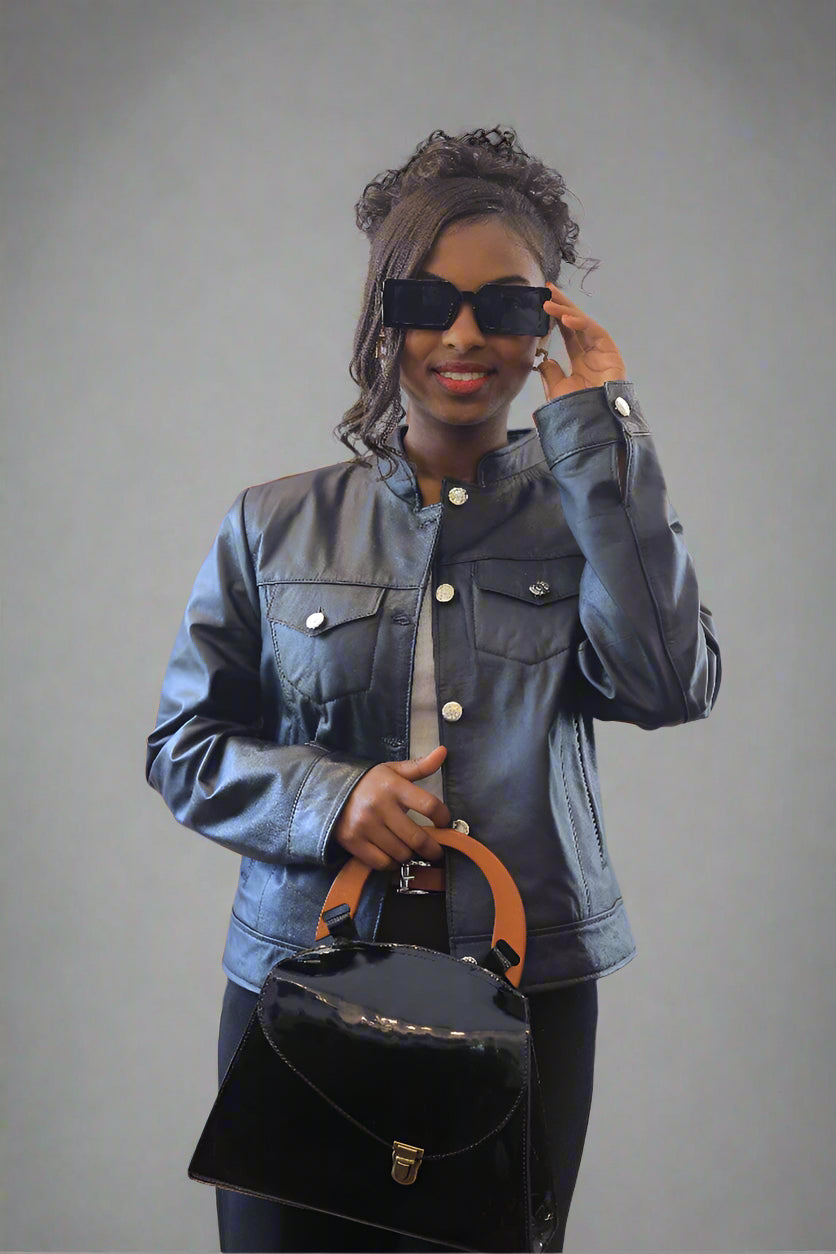 Midnight Chic Leather Jacket – Elegant & Sophisticated with Genuine Leather Craftsmanship