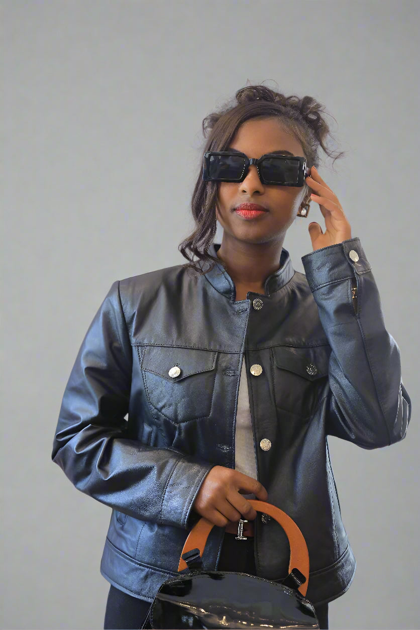 Midnight Chic Leather Jacket – Elegant & Sophisticated with Genuine Leather Craftsmanship