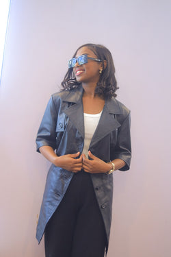 Black Leather Blazer