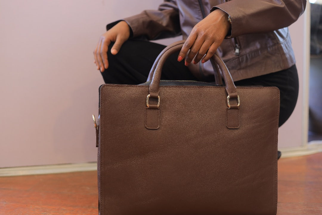 Elegant Leather Office Handbag