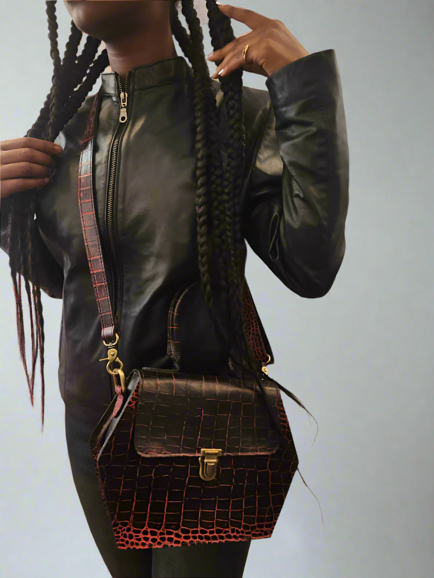 Women's Croc Frame Bag – Luxury Mini Frame Bag in Premium Leather