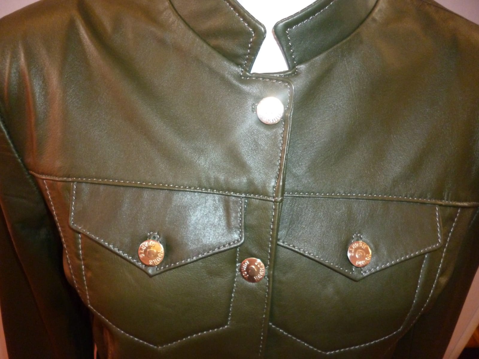 Women's Black Leather Jacket – Elegant Black Jacket with White Thread Stitching