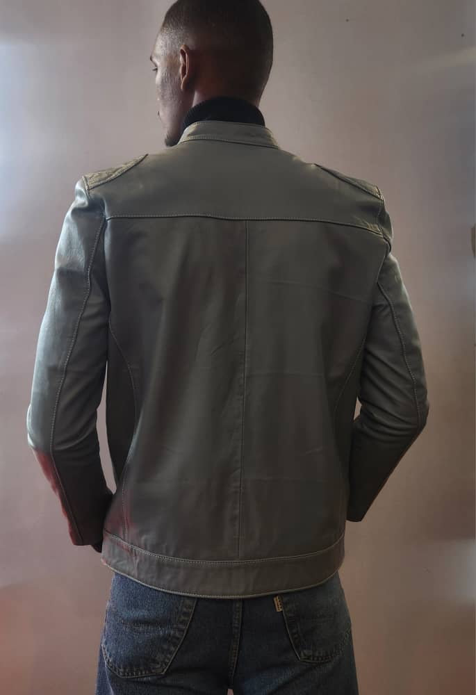 Slate Rider Leather Jacket – Contemporary Cafe Racer Style with Premium Leather